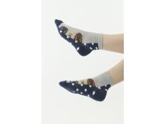 Zábavné ponožky 21 modro-šedé se psy