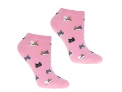 Kotníkové ponožky Cats růžové