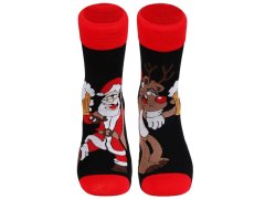 Ponožky Santa s pivem černé