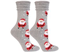 Ponožky Gift 1 šedé se Santou