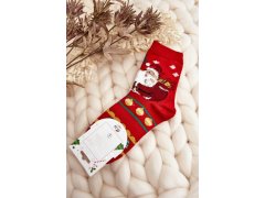 Dámské Ponožky S Santa Claus Red