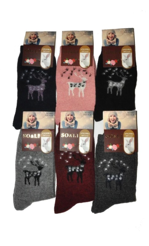 Dámské ponožky 002/14 Angora vínové - WiK SO&LI Dámské ponožky 002/14 Angora vínové - WiK SO&LI - Dámské oblečení doplňky ponožky