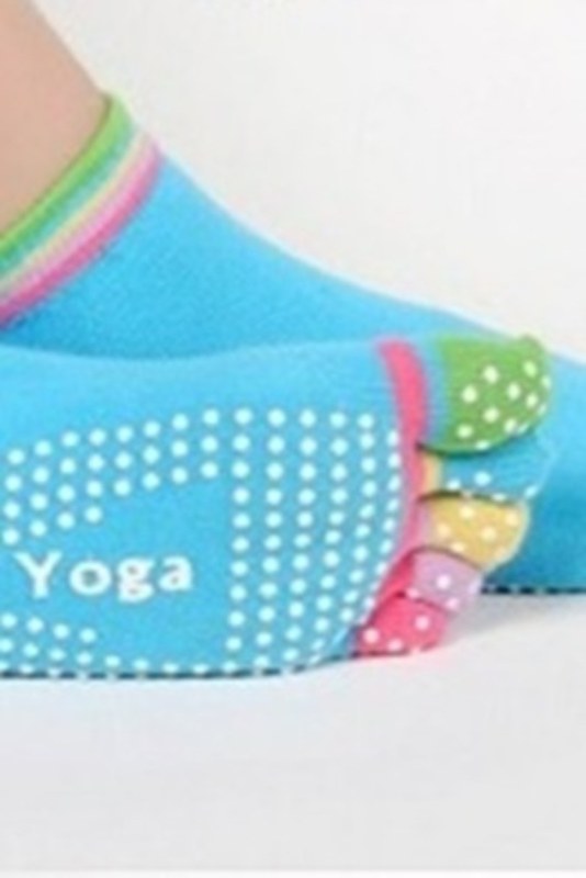 Prstové dámské ponožky na jógu - barevné - Dámské oblečení doplňky ponožky
