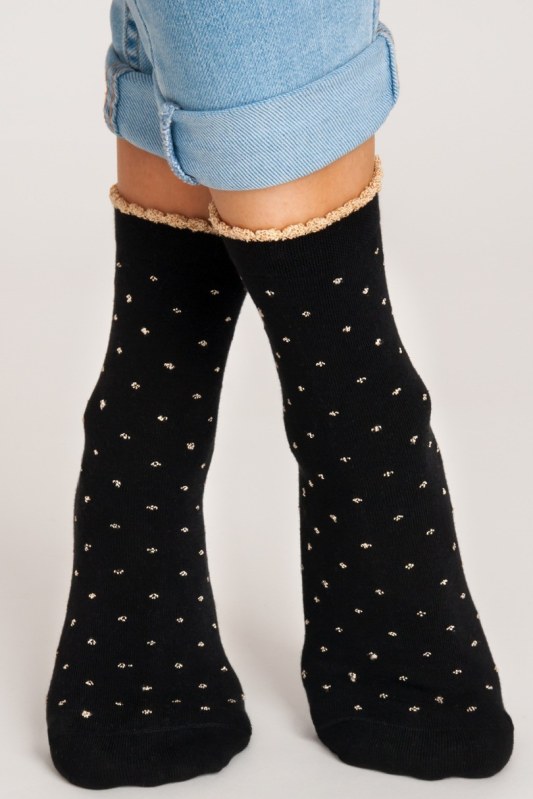 Dámské bavlněné puntíkované ponožky KDK SB013