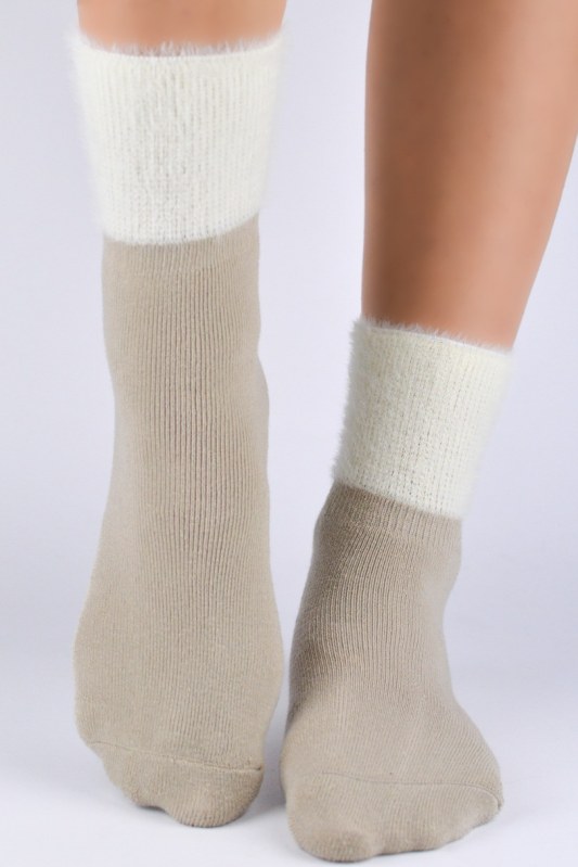 Dámské froté ponožky - nadýchaný lem SF001 - ponožky