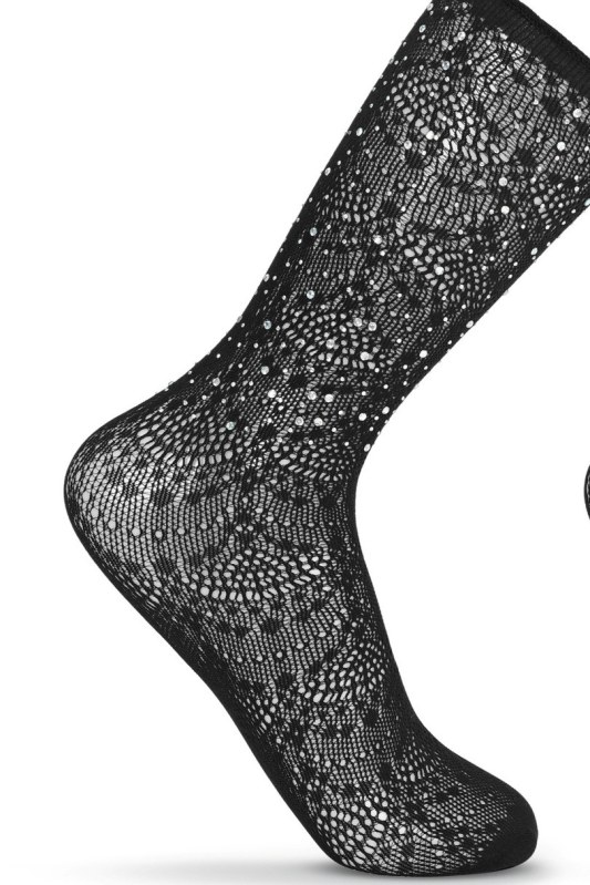 Dámské ponožky kabaretky s křišťálky - 2 - Dámské oblečení doplňky ponožky