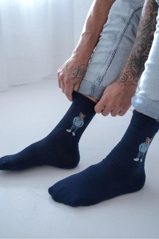 PÁNSKÉ PONOŽKY AVANGARD MEDVÍDEK V MODRÉ MIKINĚ 0125.109 - Dámské oblečení doplňky ponožky