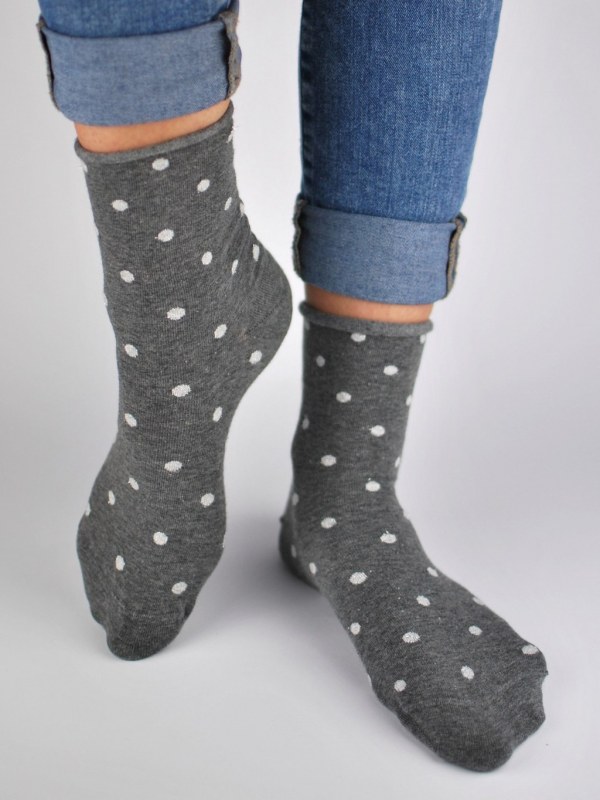 Dámské netlačící ponožky Noviti SB015 Puntíky, Lurex 35-40 - Dámské oblečení doplňky ponožky