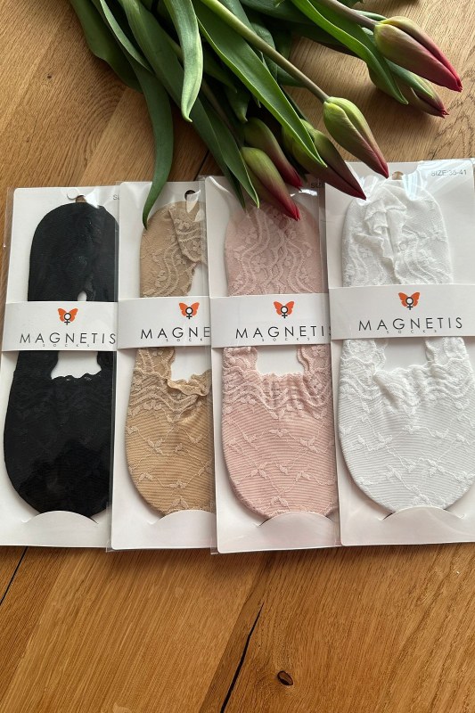 Dámské ponožky baleríny Magnetis Krajka, květy - Dámské oblečení doplňky ponožky