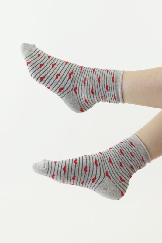 Thermo ponožky 83 šedé se šedou špicí - ponožky