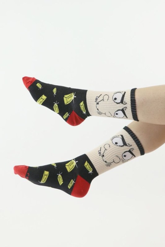 Veselé ponožky Gargamel černé - Dámské oblečení doplňky ponožky