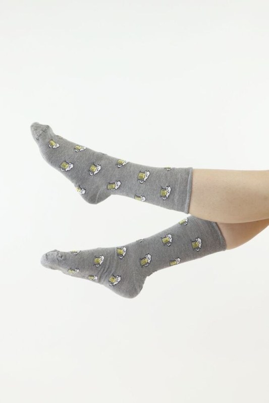 Ponožky Beer šedé - Dámské oblečení doplňky ponožky