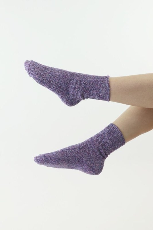 Pletené ponožky Thermona modro-fialové - Dámské oblečení doplňky ponožky