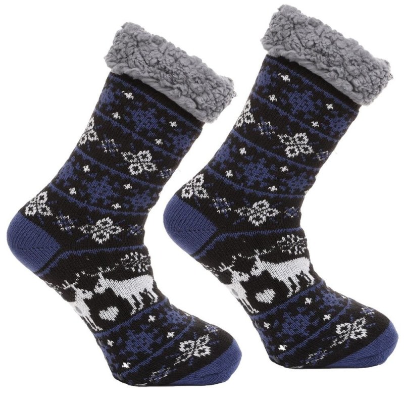 Protiskluzové ponožky Nordic winter modré