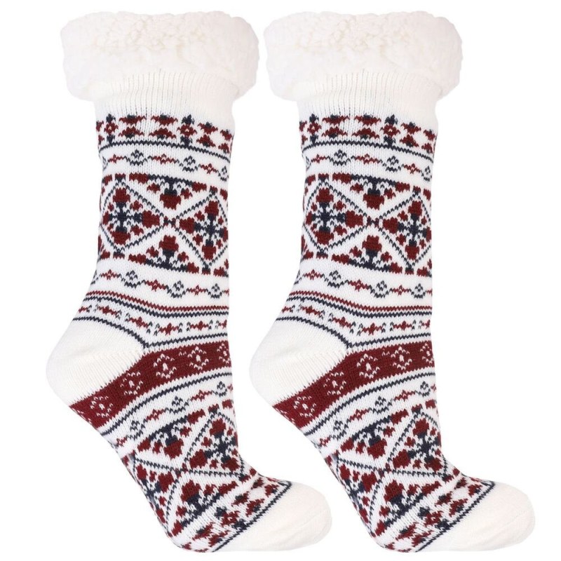 Zateplené ponožky Nordic winter III bílé protiskluzové - ponožky