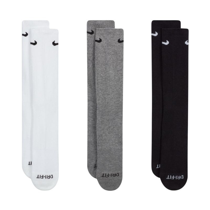 Ponožky Nike Everyday Plus Cushioned, 3 páry: bílé, šedé, černé SX6888 964