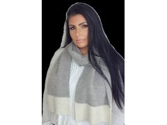 Dámská šála MEGAN šedá-béžová - Kamea