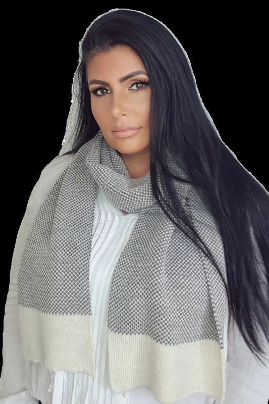 Dámská šála MEGAN šedá-béžová - Kamea