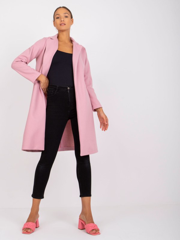 Dámský kabát 0402.33P světle růžový - RUE PARIS - Dámské oblečení kabáty
