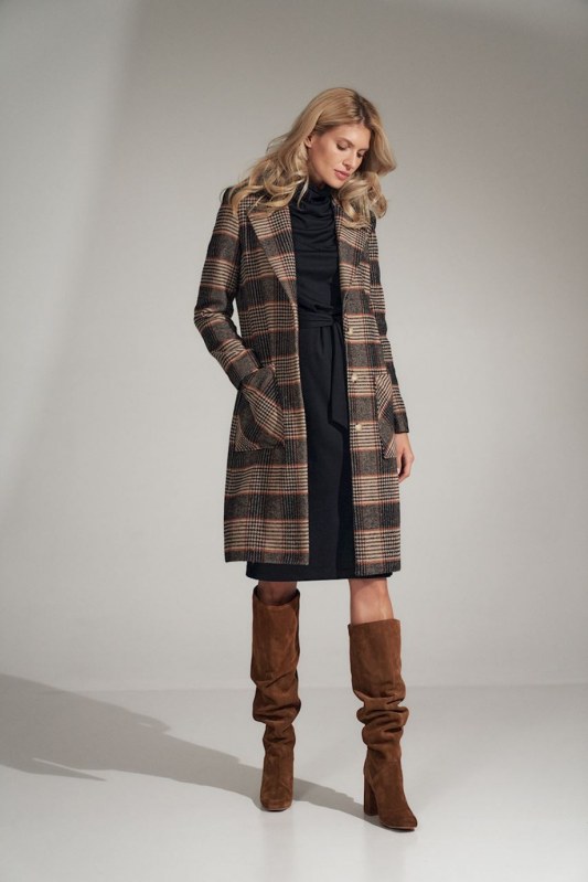 Dámský plášť / kabát W718 - Figl - Dámské oblečení kabáty