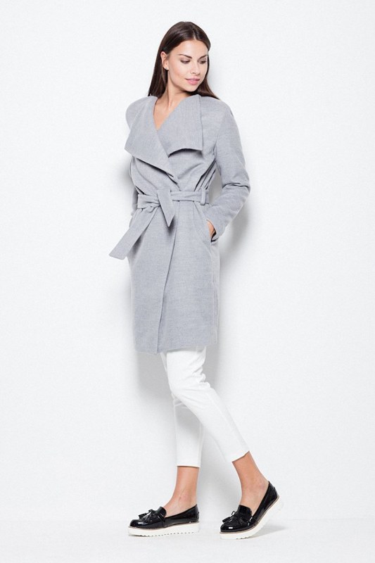 Venaton Coat VT041 Grey - Dámské oblečení kabáty