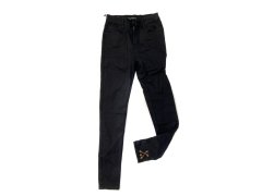 Černé džínové kalhoty typu high waist s řetízky na nohavicích 1300 - Zoio