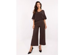 Dámské kalhoty IT SP FL9068.96 Tmavě hnědá - Rue Paris