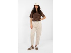 Manšestrové kalhoty s vysokým pasem model 224053 Italy Moda