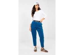 Manšestrové kalhoty s vysokým pasem model 224058 Italy Moda