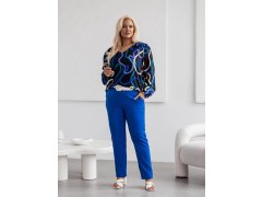 Elegantní dámské kalhoty plus size v chrpové barvě (728)