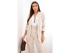 Elegantní komplet saka a kalhot béžový