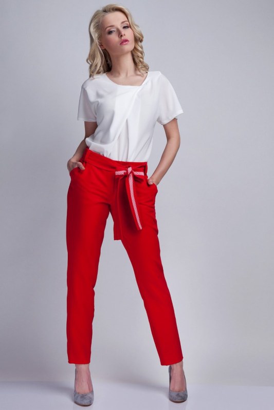 Dámské kalhoty SD109 červené - Lanti - Dámské oblečení kalhoty