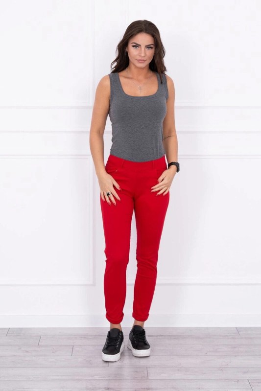Dámské kalhoty 2628-1 červená - Kesi - Dámské oblečení kalhoty