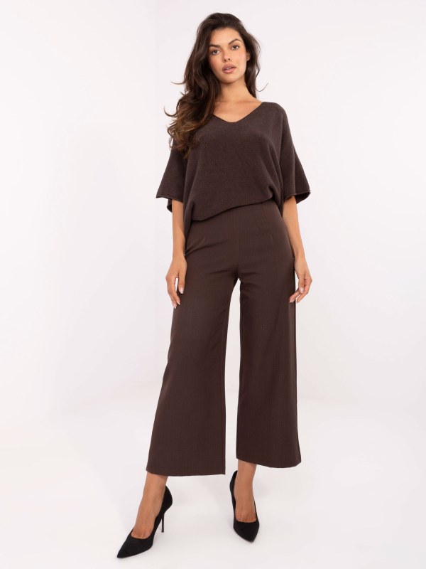 Dámské kalhoty IT SP FL9068.96 Tmavě hnědá - Rue Paris