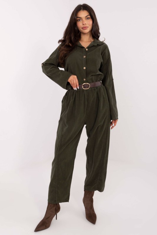Manšestrové kalhoty na zip model 220817 Italy Moda
