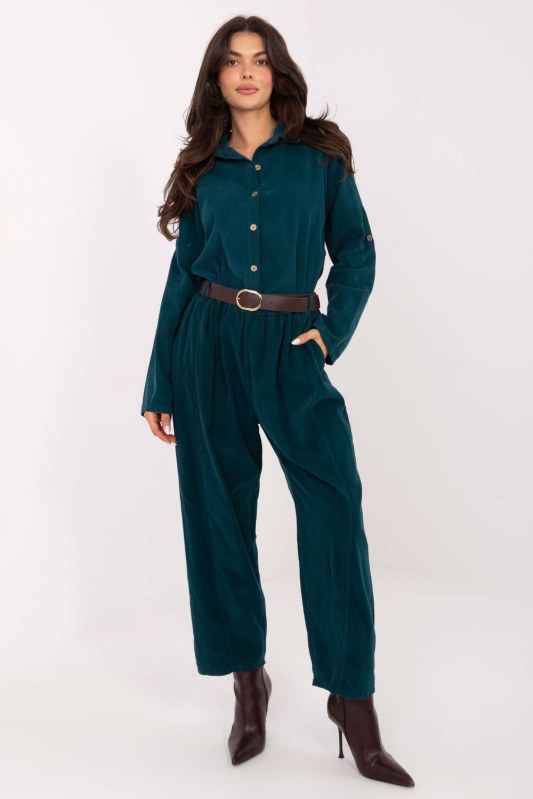 Manšestrové kalhoty na zip model 220819 Italy Moda