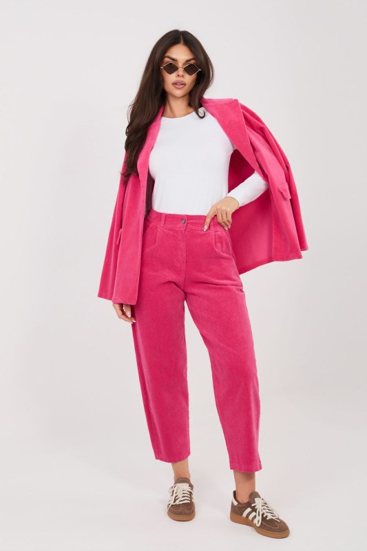 Manšestrové kalhoty s vysokým pasem model 225087 Rue Paris