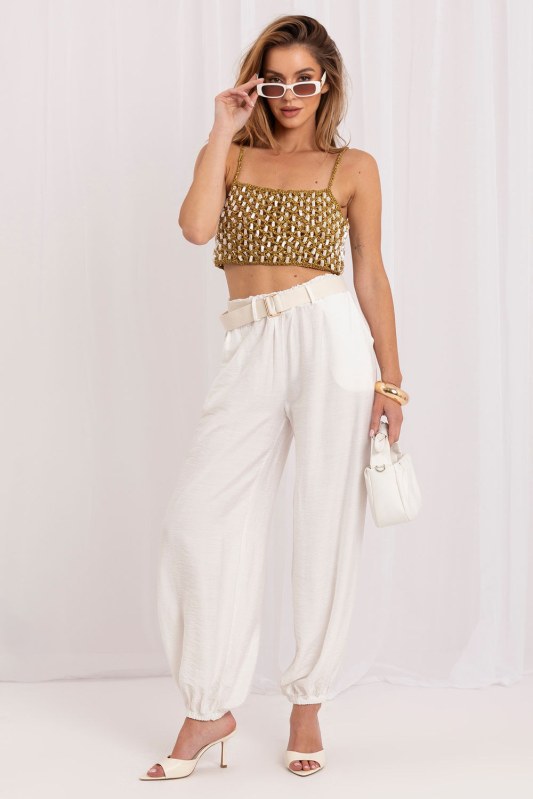 Dámské kalhoty s vysokým pasem model 229204 Rue Paris