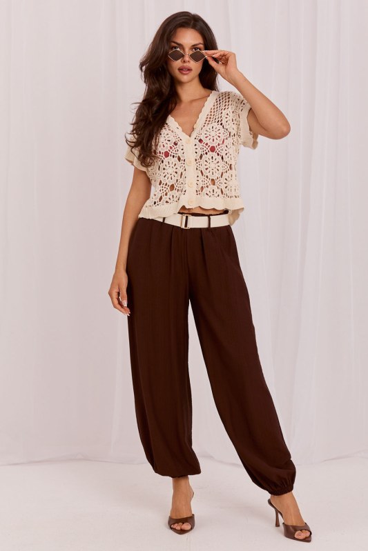 Dámské kalhoty s vysokým pasem model 229382 Rue Paris