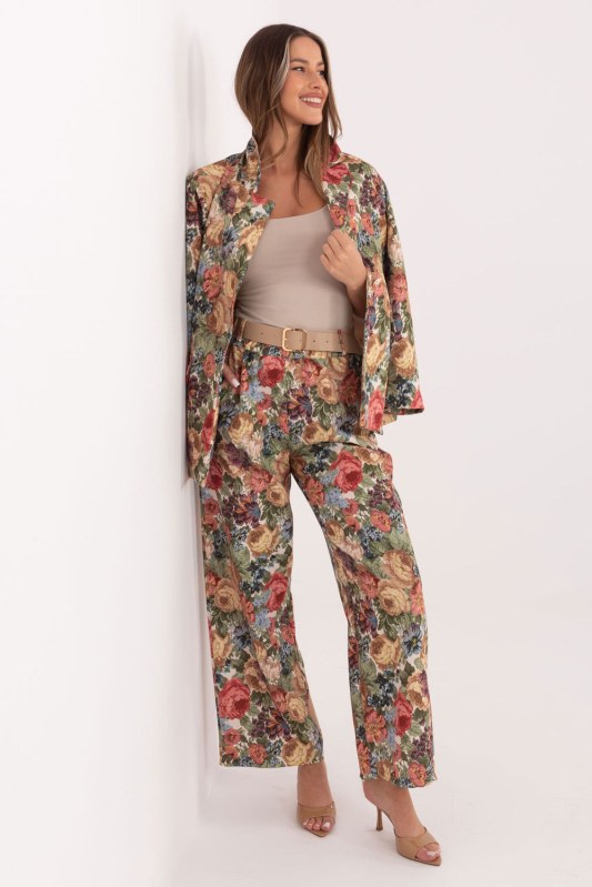 Dámské kalhoty s květinovým vzorem model 231253 Rue Paris
