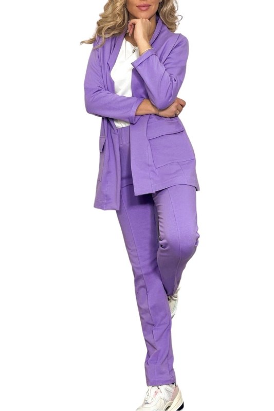 Dámské kalhoty Cigarette violet - MM FASHION - Dámské oblečení kalhoty