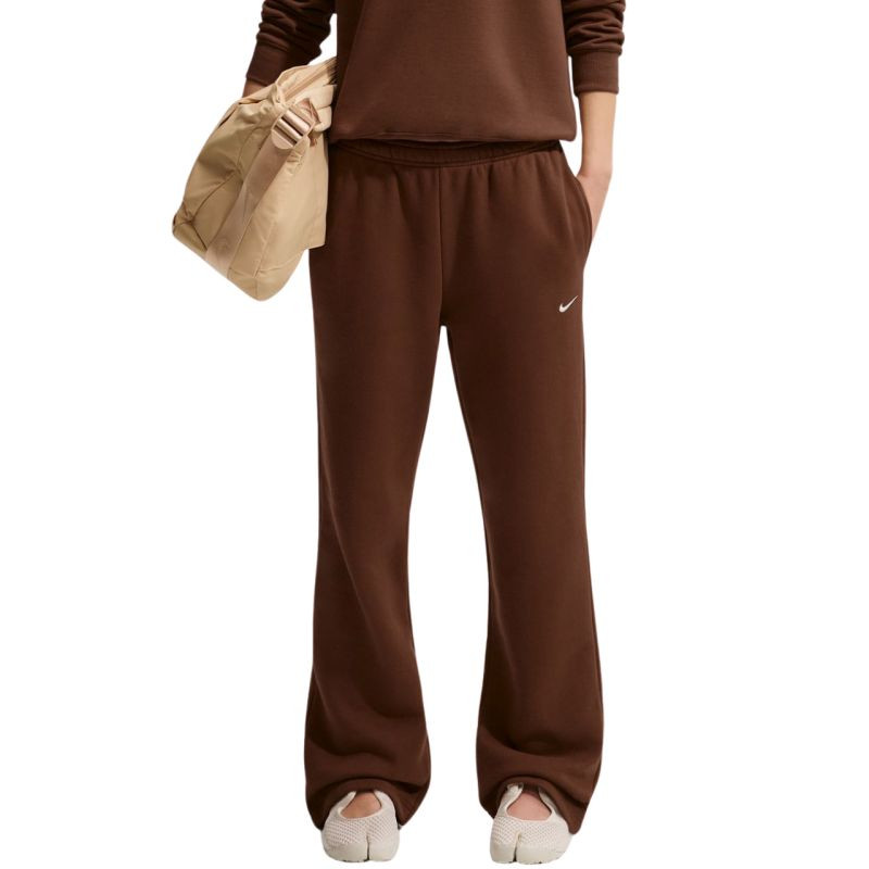Dámské kalhoty Nike Studio Fleece Medium Weigh, hnědé, IM8078 259, dámské - Dámské oblečení kalhoty