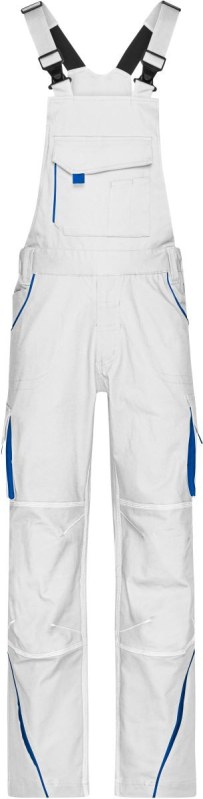Daiber JN 848 (42-60) Pracovní kalhoty s laclem - Color 02.0848 white/royal
