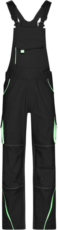 Daiber JN 848 (42-60) Pracovní kalhoty s laclem - Color 02.0848 black/lime green