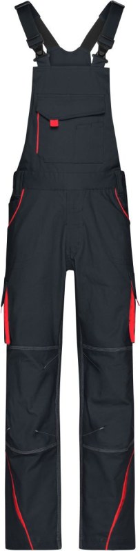 Daiber JN 848 (42-60) Pracovní kalhoty s laclem - Color 02.0848 carbon/red