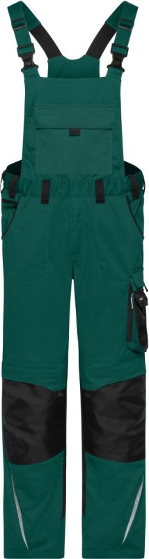 Daiber JN 1833 (62-68) Pracovní kalhoty s laclem - Strong 02.133X dark green/black