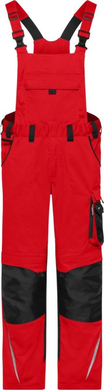 Daiber JN 1833 (62-68) Pracovní kalhoty s laclem - Strong 02.133X red/black