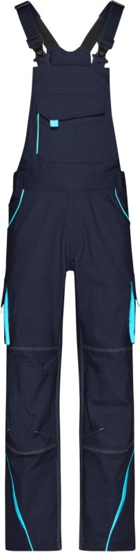 Daiber JN 848 (62) Pracovní kalhoty s laclem - Color 02.848X navy/turquoise