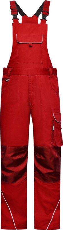Daiber JN 879 (62) Pracovní kalhoty s laclem - Solid 02.879X red