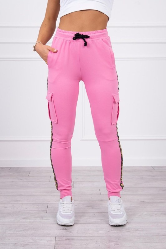 Kalhoty Cargo světle růžové - Dámské oblečení kalhoty